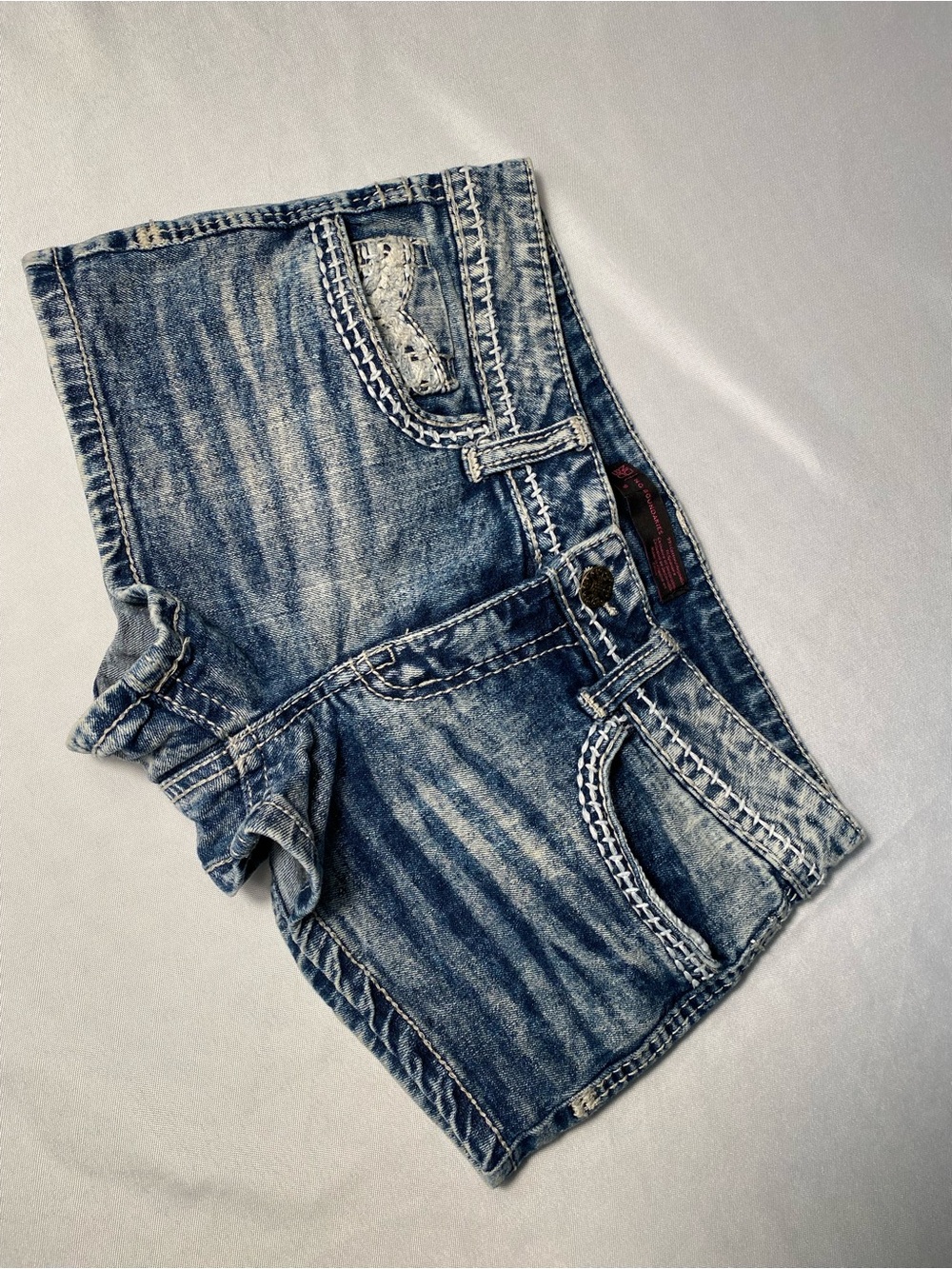 No Boundaries Y2K Faded Blue Denim Short Shorts